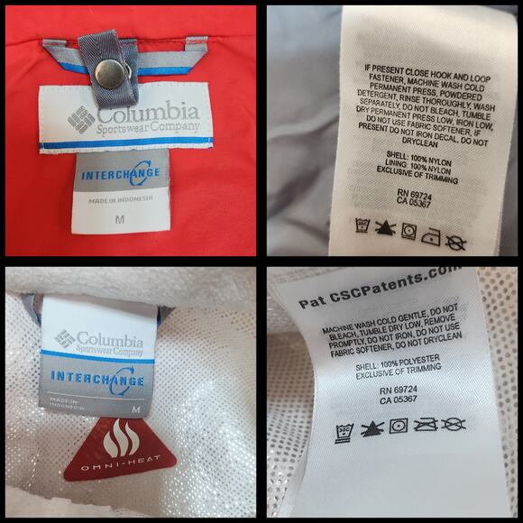 Columbia 3 in 1 Jacket Womens Medium Red White Fleece Winter Snowboarding Skiing - Picture 13 of 13